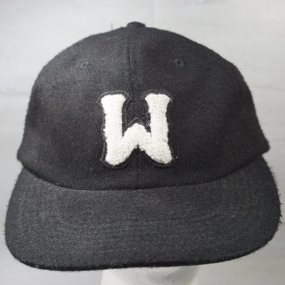 Raised By Wolves Varsity Letter W Hat Wool Leather Strap Black